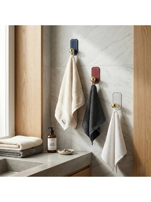 Pileli Store 3'lü Gold Top Uçlu Yapışkanlı Plastik Askı