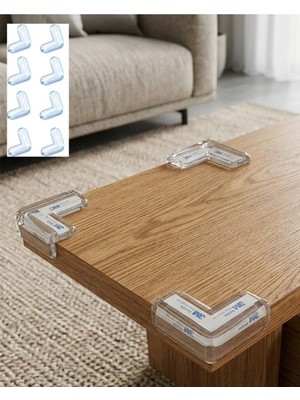 Esranın Dünyası Şeffaf Köşe Koruyucu 8 Adet Set Çocuk Güvenlik Masa Köşe Aparatı