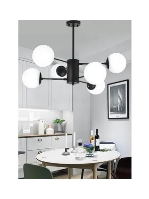 Vivense Glop Camlı Avize Siyah