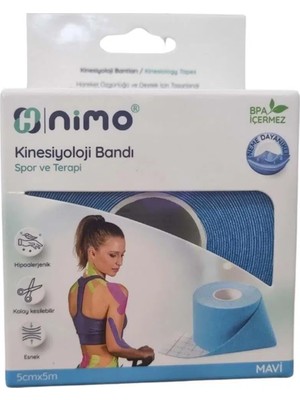 Montreal Nimo Kinesiyoloji Bandı 5CMX5M Mavi ( 6 Adet )