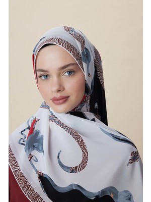 Maisa Ayçıl Krep Ipek Şal 70*190 cm - Kırmızı