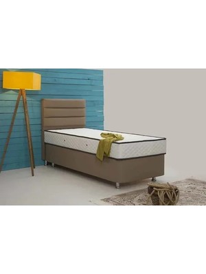 Vivense Viyana Baza Başlık ve Yatak Seti, Koyu Bej, 90X200