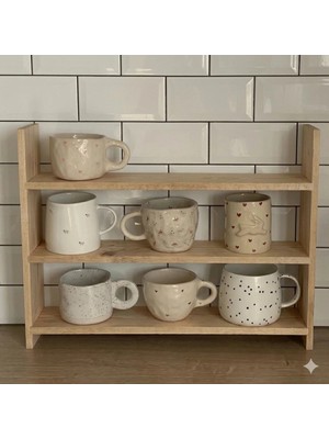 Ahşap Baharatlık Rafı – Mutfak Tezgahı Düzenleyici Dekoratif Ahşap Baharat RAFI(40X40CM)