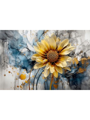 Aden Dijital Dekoratif Çiçek 2 Varyant Kanvas Tablo