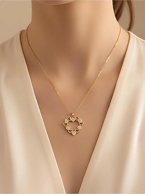 Bontexs Sevgililer Gününe Özel Kalp Kolye 316L Paslanmaz Çelik