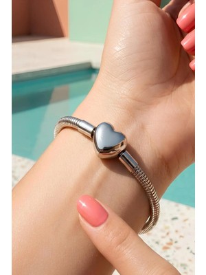 Bontexs Kalpli Çelik Bileklik Gümüş Rengi