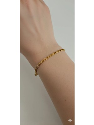 Bontexs Unisex Şık Parlak Paslanmaz Çelik Bileklik