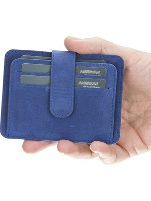 Çok Bölmeli Slim Deri Kartlık BLW019 G21 Saks Mavi