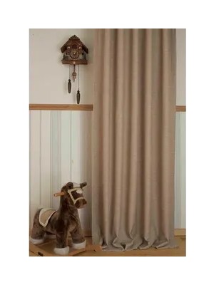 Vivense Fon Perde Keten Bej Rengi 1-2 Seyrek Pile 60X260