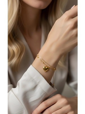 Bontexs Kadın Kalp Figürlü  Küçük Dorikalı Bileklik