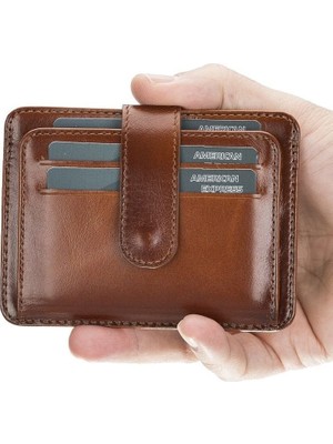 Çok Bölmeli Slim Deri Kartlık BLW019 RST2EF Taba