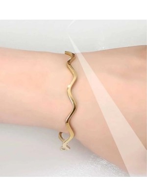 Bontexs Ajda Zikzak Bilezik Gold Paslanmaz Çelik 1 Adet