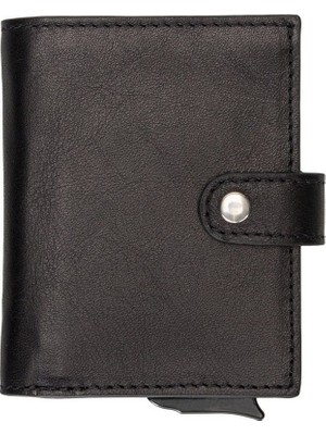 Palermo Deri Cüzdan Kartlık Mekanizmalı Rst1 Siyah