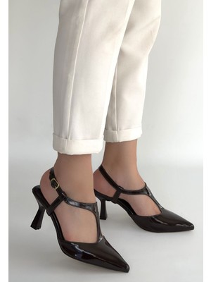 Erbilden Tula Kahverengi Rugan Topuklu Ayakkabı 7.5 cm