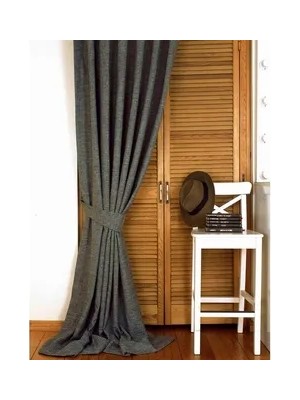 Vivense Massarelli Fon Perde Keten Açık Gri Pilesiz 60X260