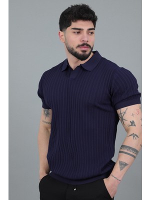 Stil Kombin Apaç Yaka Örgü Triko Tişört Jrx 5003_30495
