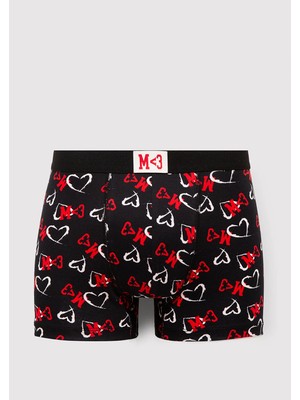 Mavi Baskılı Siyah Boxer 0912243-900