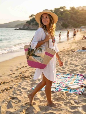 Nesdesing Hasır Plaj Çantası