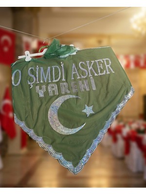 Güven O Şimdi Asker Yareni Omuz Şalı Pullu Asker Örtüsü Yaren