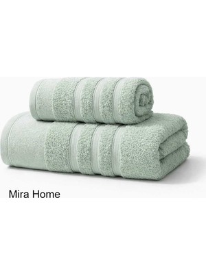Mira Home 2 Parça Pamuklu Banyo Havlu Seti Ayla Yeşil