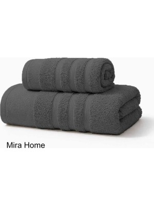 Mira Home 2 Parça Pamuklu Banyo Havlu Seti Ayla Antrasit