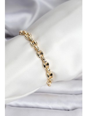 Mey İthalat Mey Ithalat® 14K Gold Renk Kaplama Kahve Çekirdeği Model cm Kadın Bileklik