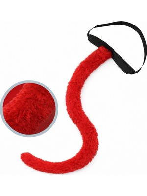 Mey İthalat Mey Ithalat® Kırmızı Peluş Kuyruk Şekil Verilebilir 70 cm