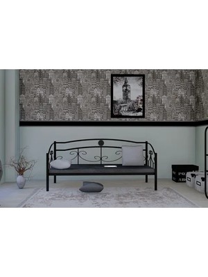 Vivense Elips Minderli Ferforje Sedir, Siyah, Gm 400