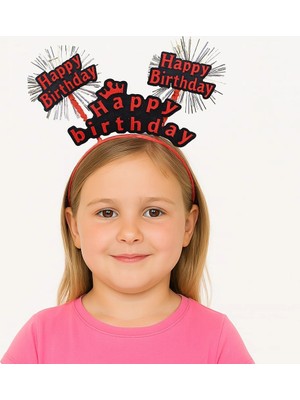 Mey İthalat Mey Ithalat® Doğum Günü Kutlaması Için Kırmızı Taç – Işıltılı Yazılı Parti Tacı