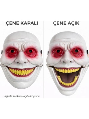 Mey İthalat Mey Ithalat® Hareketli Çene Mekanizmalı Korku Maskesi Kırmızı