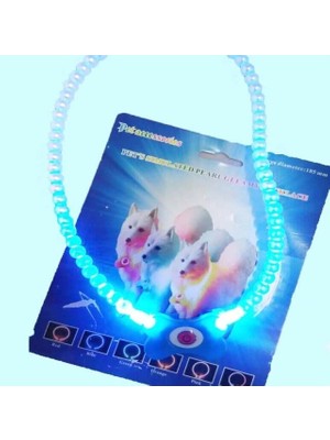 Mey İthalat Mey Ithalat®  Mavi Renk Neon LED Işıklı Kedi Köpek Kolyesi (18,5 Cm)