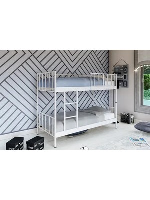 Vivense Ayrılabilir Çiftli Ranza, Beyaz, 90X190, Gm 127