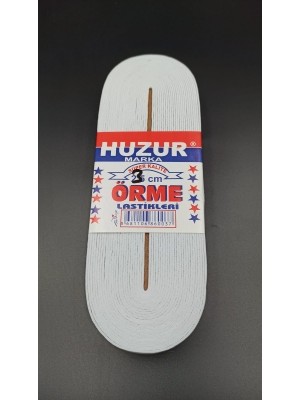 Ulugo Beyaz - 3cm Paça Lastik Yassı Geniş 10MT. (5224)