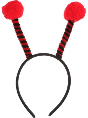 Ulugo Gösteriler Için Kırmızı Ponponlu Mega Uğur Böceği Taç 25X11 cm (5224)