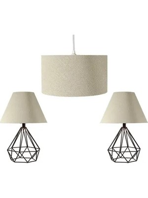 Vivense Elmas Abajur Set, Krem