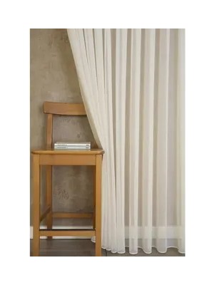 Vivense Massarelli Pamuk Dokulu Tül Krem Pilesiz 100X260