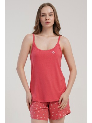 Vienetta Kadın P.vıscon Ip Askılı Şortlu Pijama Takım, 512215