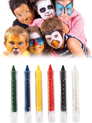 Ulugo Palyaço Yüz Boyama Seti Kalemli Makyaj Boyama Seti 6 Renk (5224)