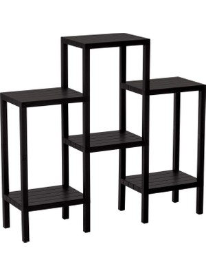 Ulugo 6 Raflı - Siyah Modüler Ünite Plastik 108X100X29 cm (5224)