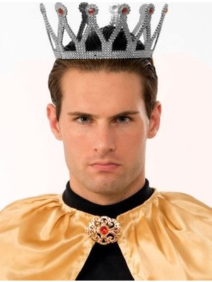 Ulugo Gümüş Renk Çocuk ve Yetişkin Uyumlu Kral Tacı (5224)