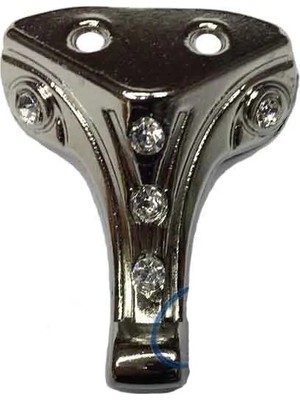 Ulugo Moda Taşlı Ahşap Sandık Ayağı, Kutu Ayak 3,5 cm - Nikel, 50 Adet