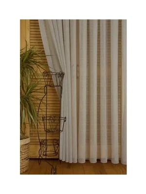 Vivense Massarelli Kırçıllı Keten Tül Mavi 1-2 Seyrek Pile 100X260