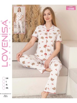 Lovenisa 12086 Kadın Kaşkorse Düğmeli Pijama Takımı