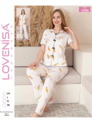 Lovenisa 12088 Kadın Kaşkorse Düğmeli Pijama Takımı