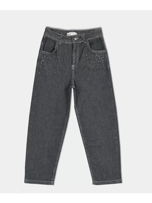 Alg KIZ ÇOCUK TAŞ DETAYLI KOT PANTOLON ( Girl Jean ) (Bir Beden Büyük Önerilir)