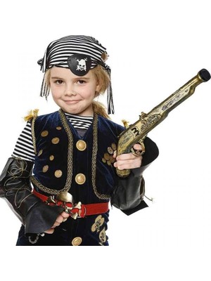 Senka Mey Ithalat® Eskitilmiş Desenli Plastik Oyuncak Korsan Tabancası 40 cm