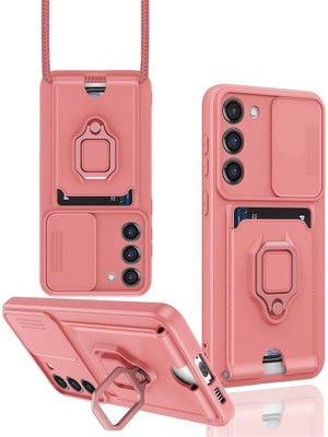 Sb Shopping Galaxy S24 Kılıf Zuma Kartvizitli Yüzüklü - Pembe