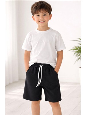 Gny Giyim Erkek Çocuk Pamuklu Penye T-Shirt Şort Takım Alt Üst Yazlık Set