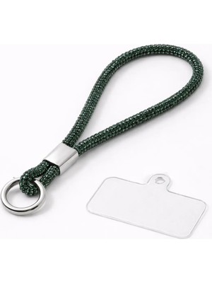 Case Collection Taşlı Telefon Askısı Parlak Lüx Işıltılı Charm El Için Küçük Bilek Strap Aparatlı Kullanım