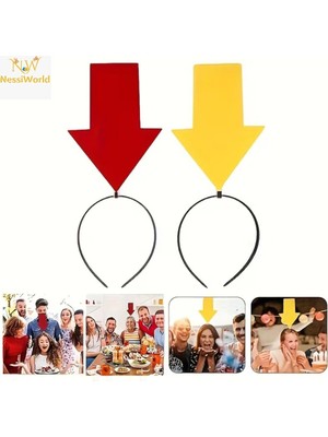 Senka Mey Ithalat® Kişiselleştirilebilir Ok Işaretli Mesaj Tacı (2’li Set Sarı-Kırmızı)